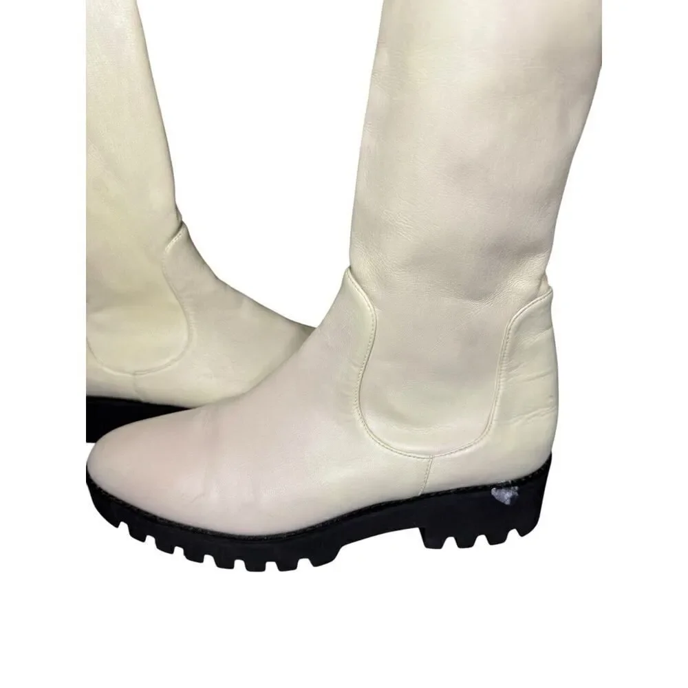Theory Over-The-Knee Boot in Faux Leather White sz 9 US